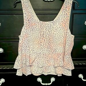 Rebecca Taylor peplum cami in cheetah print